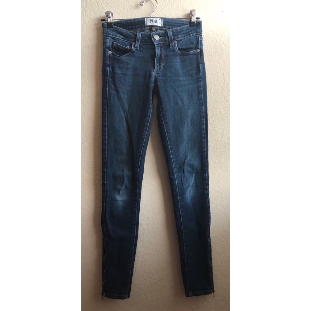 Paige Denim Zip Ankle Skinny Jeans